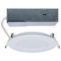 Product Image of 8W LED Direct Wire Performer Series Downlight, Remote Driver, 4", 27K/3K/35K/4K/5K CCT Selectable, Round, Flat Face, White Finish