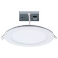 Product Image of 12W LED Direct Wire Downlight with Night Light, 6", Remote Driver, CCT Selectable, Dimmable, Round, White Finish