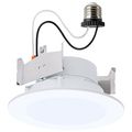 Product Image of 8W, 4" LED Downlight Retrofit, 27K/30K/35K/40K/50K CCT Selectable, Flat Wafer, Round, Matte White Finish