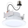 Product Image of 8W, 4" LED Downlight Retrofit, 27K/30K/35K/40K/50K CCT Selectable, Regressed Wafer, Round, Matte White Finish