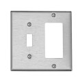 Product Image of 2-Gang Electrical Wall Plate, Combo, Toggle/Decora (430 Stainless Steel)