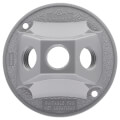 Product Image of 4-1/8" Dia. 1/2" Hub, 3 Hole Round Lamp Holder Cover (Silver)