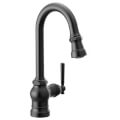 Product Image of Paterson Single Handle High Arc Pulldown Single Mount Bar Faucet (Matte Black), S52003BL