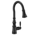 Product Image of Weymouth Matte Black 1 Handle Pulldown Kitchen Faucet, Voice Control And Motionsense, S73004ev2bl