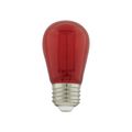 Product Image of 1 Watt - S14 LED Filament - Red Transparent Glass Bulb - E26 Base - 120 Volt - Non-Dimmable (16 Pack)