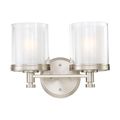 Product Image of Decker 2 Light Vanity Fixture w/ Clear and Frosted Glass