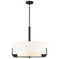 Product Image of Frankie 4 Light 24" Pendant Aged Bronze Finish w/ White Glass