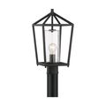 Product Image of Hopewell 1 Light Post Lantern Matte Black Finish w/ Clear Seeded Glass