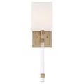 Product Image of Thompson 1 Light Wall Sconce Burnished Brass Finish w/ White Linen Shade