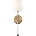 Product Image of Olmstead 1 Light Wall Sconce Burnished Brass Finish w/ White Linen Shade