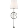 Product Image of Olmstead 1 Light Wall Sconce Polished Nickel Finish w/ White Linen Shade