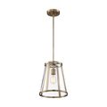 Product Image of Bruge 1 Light Pendant Fixture Burnished Brass Finish w/ Clear Glass