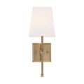 Product Image of Highline 1 Light Vanity Burnished Brass Finish w/ White Linen Shade