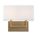 Product Image of Tribeca 2 Light Vanity Burnished Brass Finish w/ White Linen Shade