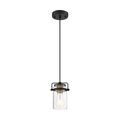 Product Image of Antebellum 1 Light Mini Pendant Fixture Black and Aged Gold Finish w/ Clear Glass