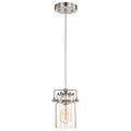 Product Image of Antebellum 1 Light Mini Pendant Fixture Brushed Nickel Finish w/ Clear Glass