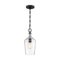 Product Image of Hartley 1 Light Pendant Fixture Matte Black Finish w/ Clear Glass