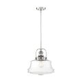 Product Image of Basel 1 Light Pendant Fixture Polished Nickel Finish w/ Clear Glass