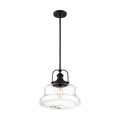 Product Image of Basel 1 Light Pendant Fixture Aged Bronze Finish w/ Clear Glass