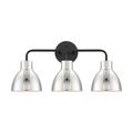 Product Image of Sloan 3 Light Vanity Matte Black Finish w/ Polished Nickel Shade