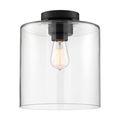 Product Image of Chantecleer 1 Light Semi-Flush Fixture Matte Black Finish w/ Clear Glass