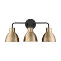 Product Image of Sloan 3 Light Vanity Matte Black and Burnished Brass Finish