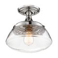 Product Image of Kew 1 Light Semi-Flush Fixture Polished Nickel Finish w/ Clear Glass