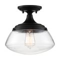 Product Image of Kew 1 Light Semi-Flush Fixture Aged Bronze Finish w/ Clear Glass