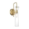 Product Image of Spyglass 1 Light Wall Sconce Fixture Vintage Brass Finish w/ Clear Glass