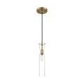 Product Image of Spyglass 1 Light Mini Pendant Fixture Vintage Brass Finish w/ Clear Glass