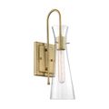 Product Image of Bahari 1 Light Wall Sconce Fixture Vintage Brass Finish w/ Clear Glass