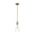 Product Image of Bahari 1 Light Mini Pendant Fixture Vintage Brass Finish w/ Clear Glass