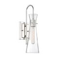 Product Image of Bahari 1 Light Wall Sconce Fixture Polished Nickel Finish w/ Clear Glass
