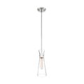 Product Image of Bahari 1 Light Mini Pendant Fixture Polished Nickel Finish w/ Clear Glass