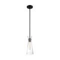 Product Image of Bahari 1 Light Mini Pendant Fixture Black Finish w/ Clear Glass