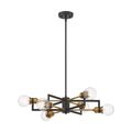 Product Image of Intention 6 Light Chandelier Warm Brass and Black Finish