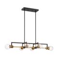 Product Image of Intention 6 Light Island Pendant Fixture Warm Brass and Black Finish