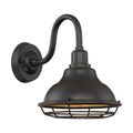 Product Image of Newbridge 1 Light Small Outdoor Wall Sconce Fixture Dark Bronze Finish w/ Gold Accents