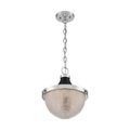 Product Image of Faro 1 Light Large Pendant Fixture Polished Nickel Finish w/ Black Accents Clear Prismatic Glass