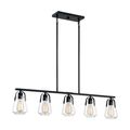 Product Image of Skybridge 5 Light Island Pendant Fixture Matte Black Finish w/ Clear Glass