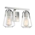 Product Image of Skybridge 2 Light Vanity Fixture Brushed Nickel Finish w/ Clear Glass