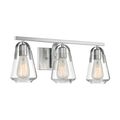 Product Image of Skybridge 3 Light Vanity Fixture Brushed Nickel Finish w/ Clear Glass