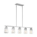 Product Image of Skybridge 5 Light Island Pendant Fixture Brushed Nickel Finish w/ Clear Glass