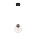 Product Image of Axis 1 Light Pendant Fixture Matte Black Finish w/ Brass Accents Clear Glass (Pack of 2)