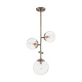 Product Image of Sky 3 Light Pendant Fixture Burnished Brass Finish Clear Glass
