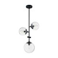 Product Image of Sky 3 Light Pendant Fixture Matte Black Finish Clear Glass