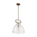 Product Image of Teresa 1 Light Bell Pendant Fixture Burnished Brass Finish w/ Clear Glass