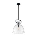 Product Image of Teresa 1 Light Bell Pendant Fixture Matte Black Finish w/ Clear Glass