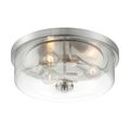 Product Image of Sommerset 3 Light Flush Mount Fixture Brushed Nickel Finish w/ Clear Glass