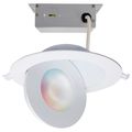 Product Image of 15 Watt LED Gimbaled Downlight 6" RGB & Tunable White Round Starfish IOT White Finish 1200 Lumens 120-277 Volt